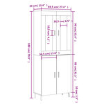 vidaXL Buffet haut Sonoma gris 69 5x34x180 cm Bois d'ingénierie