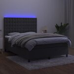 vidaXL Sommier à lattes de lit matelas et LED Gris foncé 140x200 cm