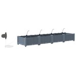 Jardinières vidaXL avec système d'irrigation par eau 4 Pièces Gris clair