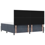 vidaXL Lit à ressorts avec matelas Gris foncé 200 x 200 cm Velours