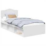 vidaXL Cadre de lit avec tête de lit Blanc 75 x 190 cm Pin massif