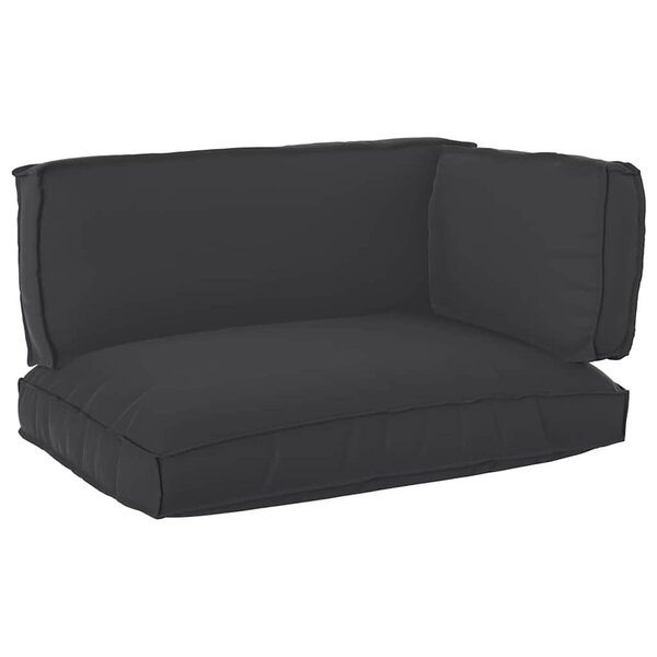 vidaXL Set de coussins de palette 3 Pièces Noir Tissu Oxford