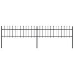 vidaXL Clôture de jardin avec dessus en lance Acier 3 4 x 0 6 m Noir