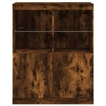 vidaXL Buffet avec lumières LED chêne fumé 81x37x100 cm