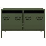 vidaXL Meuble TV vert olive 68x50x43 5 cm acier laminé à froid