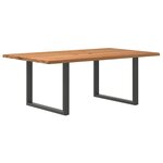 vidaXL Table à manger et bord naturel bois massif chêne rectangulaire