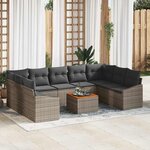 vidaXL Ensemble de canapé de jardin 10 Pièces Gris