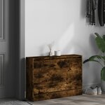 vidaXL Armoire à chaussures chêne fumé 80x21x57 cm bois ingénierie