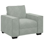 Canapé 3 pièces vidaXL avec coussins en velours gris clair