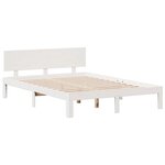 vidaXL Lit bibliothèque sans matelas blanc 150x200 cm bois pin massif