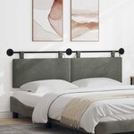 vidaXL Tête de lit suspendue Gris clair Tissu en velours côtelé