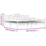 vidaXL Cadre de lit sans matelas blanc métal 200x200 cm