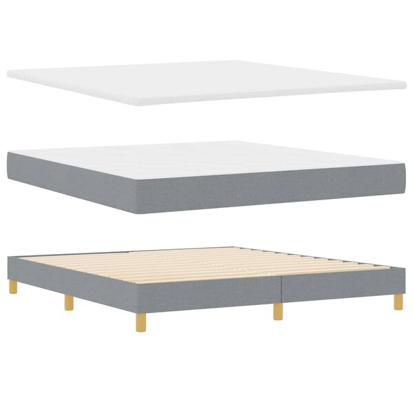 vidaXL Lit à Ressorts avec matelas Gris clair 180 x 200 cm tissu