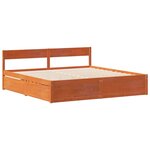 vidaXL Cadre de lit sans matelas cire marron 180x200cm bois pin massif