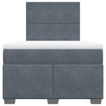 vidaXL Sommier à lattes de lit et matelas Gris foncé 120x200cm Velours