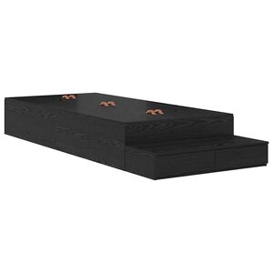 vidaXL Cadre de lit de rangement Noir Chêne 90x190 cm