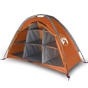 vidaXL Tente de rangement 9 compartiments gris et orange imperméable
