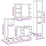 vidaXL Ensemble de mobilier de salle de bain avec étagère 4 Pièces Noir