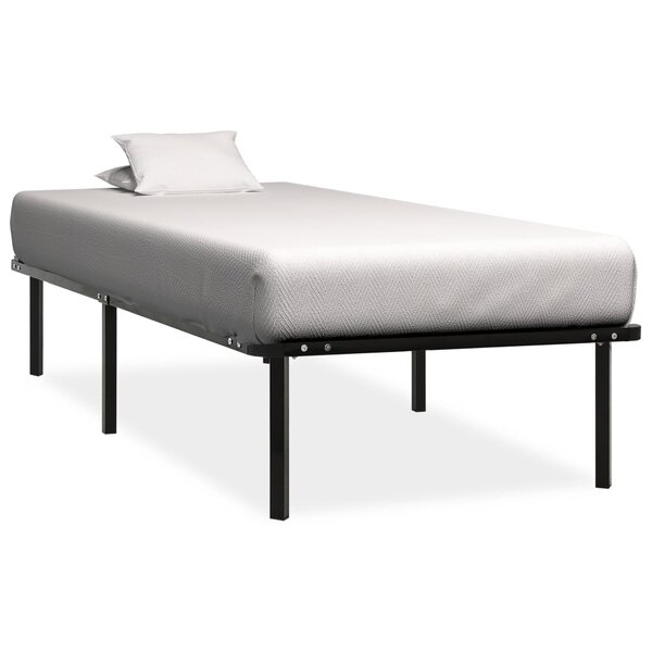 vidaXL Cadre de lit noir métal 100x200 cm