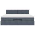 VidaXL Cadre de lit ottoman avec matelas gris foncé 160x200 cm velours