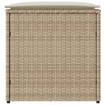 vidaXL Boîte de Rangement Beige et crème Effet rotin  coussin en polyester