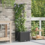 Jardinières vidaXL avec système d'irrigation pour plantes Noir