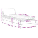 vidaXL Lit avec matelas Dover marron foncé 90x190 cm tissu