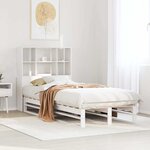 vidaXL Lit bibliothèque sans matelas blanc 90x190 cm bois massif