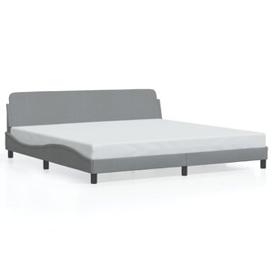 vidaXL Cadre de lit Dover gris clair 200x200 cm tissu