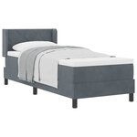 vidaXL Lit à ressorts avec matelas Gris foncé 200 x 80 cm Polyester