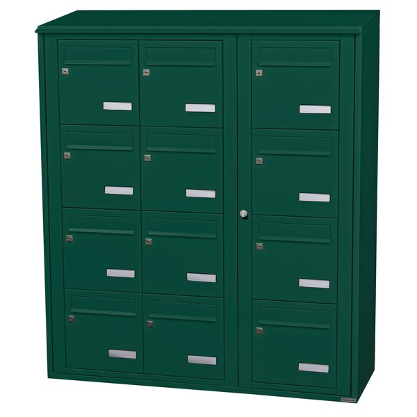 Bloc collectif Leabox  3x4  grade 3  simple face  extérieur  fixation murale  vert mousse ral 6005 finition brillante