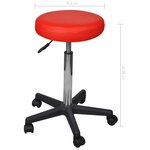 vidaXL Tabourets de bureau lot de 2 Rouge 35 5x84 cm Similicuir