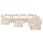 Salon de jardin meuble d'extérieur ensemble de mobilier palette 9 pièces bois d'épicéa imprégné 02_0018530