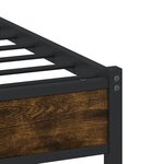 vidaXL Cadre de lit en métal sans matelas chêne fumé 100x190 cm