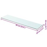 vidaXL Panneaux d'étagère 2 Pièces Verre Transparent 90 x 20 cm