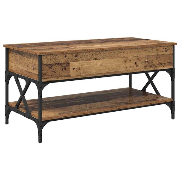 vidaXL Table basse Bois Ancien 100 x 50 x 50 cm Bois d'ingénierie