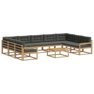 vidaXL Ensemble de canapés d'extérieur 10 pc Blanc et anthracite
