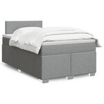 vidaXL Sommier à lattes de lit avec matelas Gris clair 120x200cm Tissu