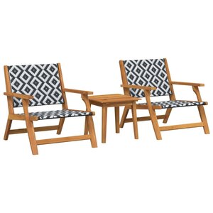 vidaXL Chaises de jardin avec table 3 Pièces Noir 45 x 45 x 40 cm