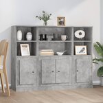 vidaXL Buffets 3 Pièces gris béton bois d'ingénierie
