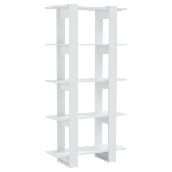 vidaXL Bibliothèque/Séparateur de pièce Blanc brillant 80x30x160 cm