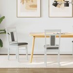 vidaXL Chaise de salle à manger 2 Pièces Blanc et Gris
