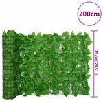 vidaXL Écran de balcon avec feuilles vert 200x75 cm