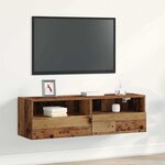 vidaXL Meuble TV mural Bois ancien 100 x 30 x 30 cm Bois d'ingénierie