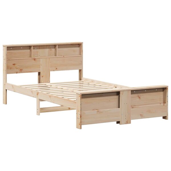 vidaXL Cadre de lit Marron 140 x 190 cm Bois massif en pin