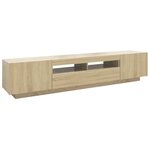 vidaXL Meuble TV avec lumières LED Chêne sonoma 200x35x40 cm