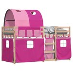 vidaXL Lit superposé sans matelas rose 75x190 cm bois de pin massif