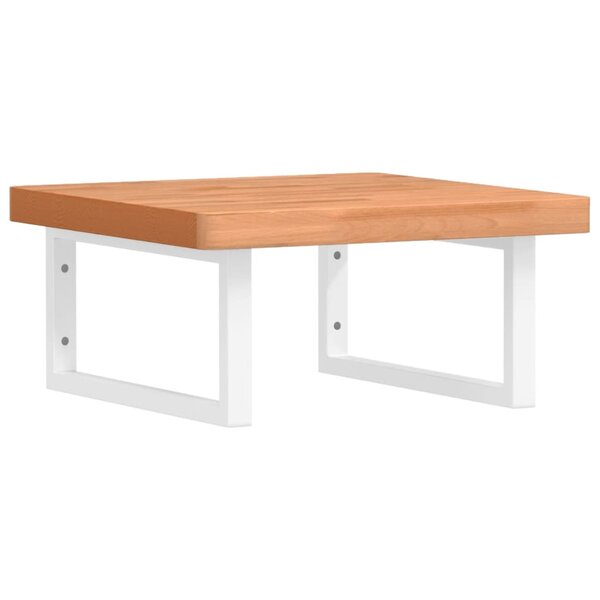 vidaXL Étagère de vasque murale acier et bois massif de hêtre