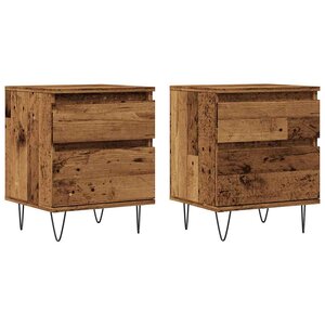 vidaXL Tables de chevet 2 Pièces vieux bois 40x35x50 cm bois d’ingénierie
