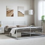 vidaXL Cadre de lit métal sans matelas et pied de lit blanc 183x213 cm